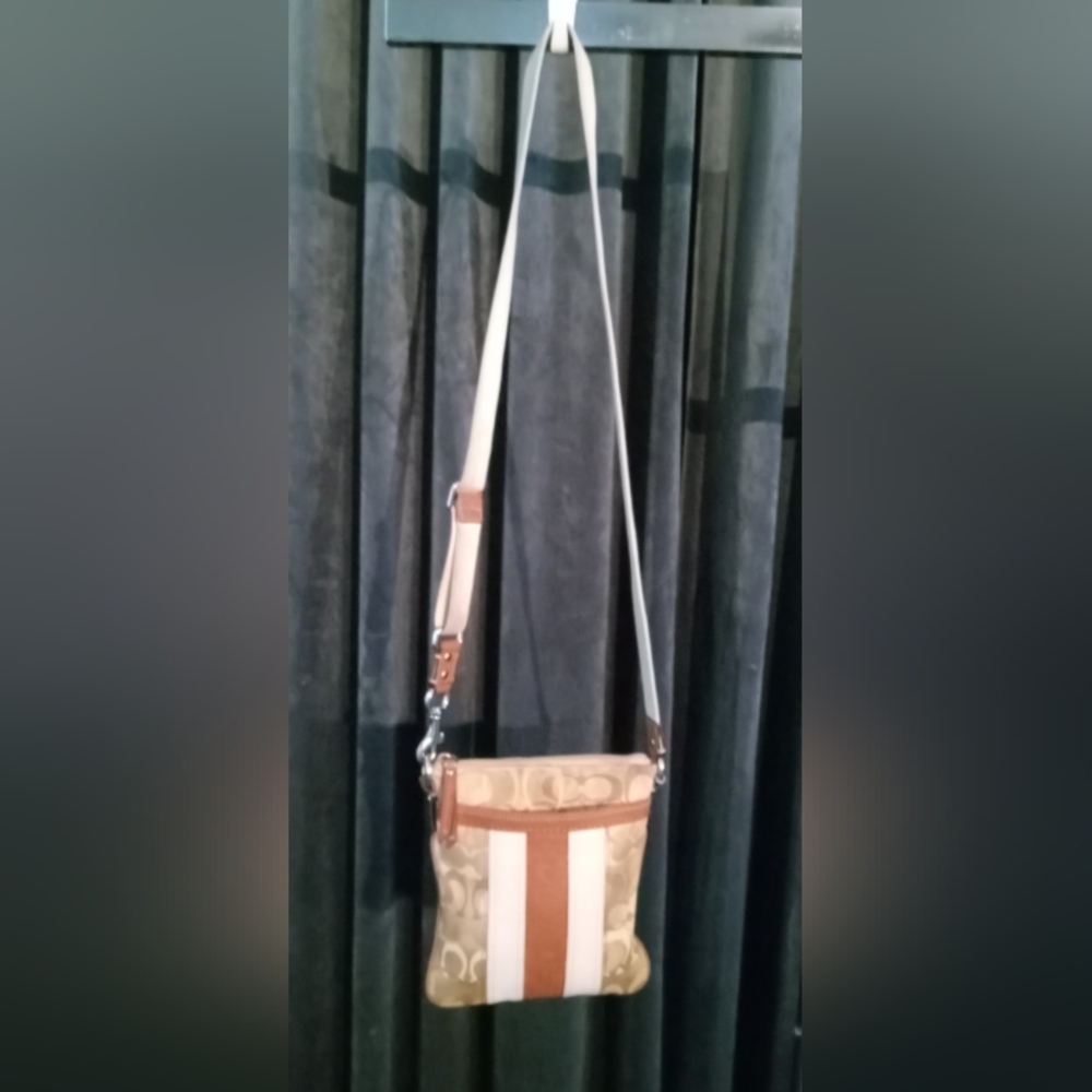 Coach Tan and Cream Crossbody Bag